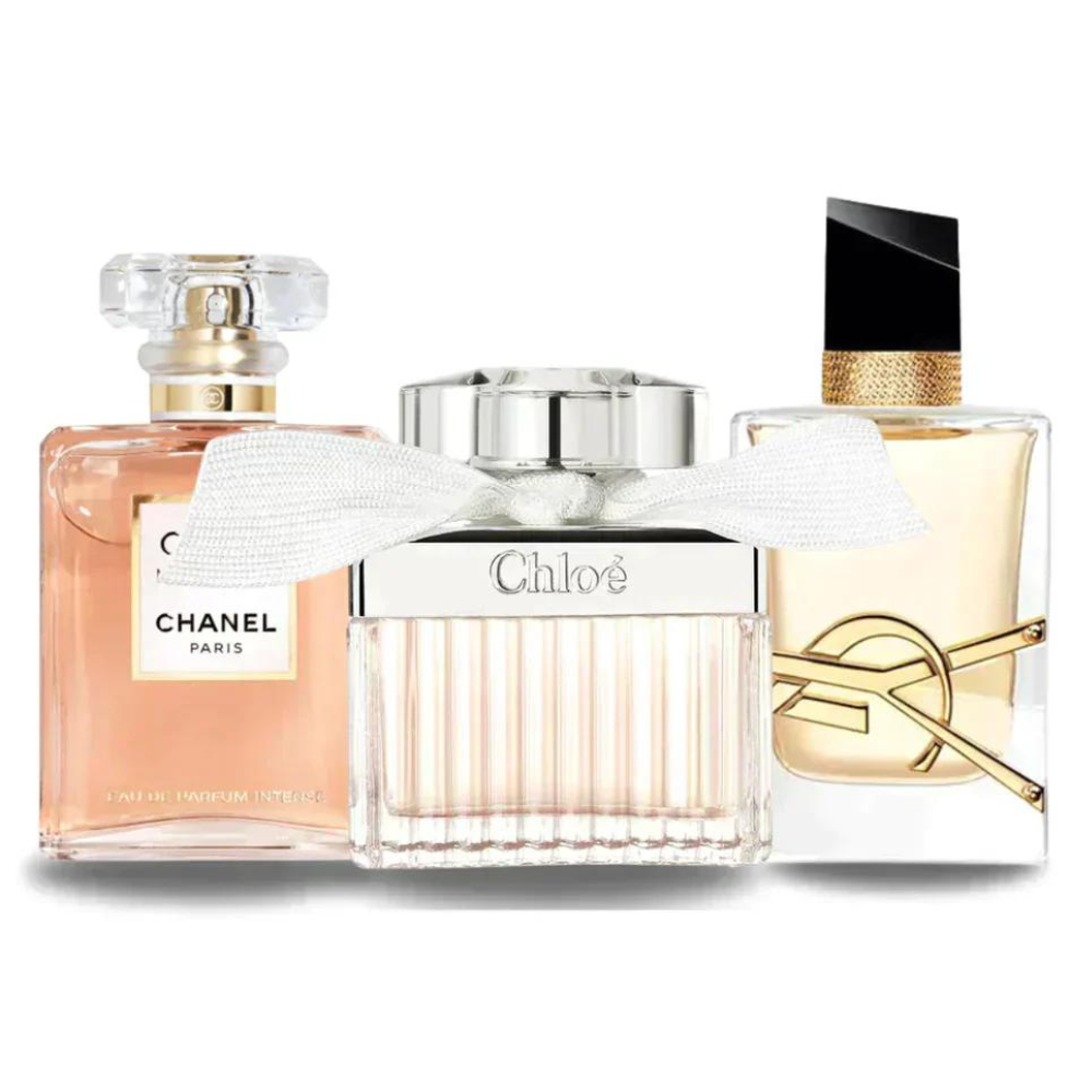 3 Parfums Chanel COCO MADEMOISELLE, Yves Saint Laurent LIBRE et CHLOÉ (Eau de Parfum) 100ml