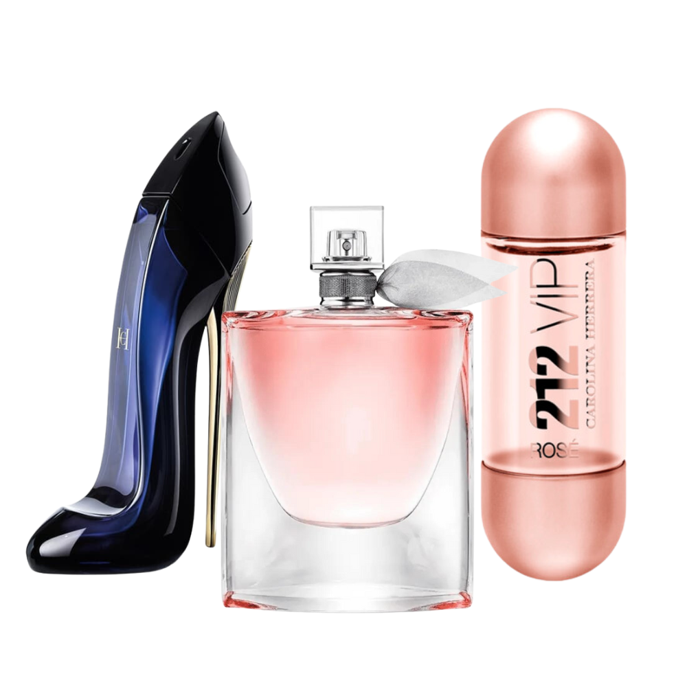 3 Parfums Carolina Herrera GOOD GIRL, Lancôme LA VIE EST BELLE et Carolina Herrera 212 VIP ROSÉ (Eau de Parfum) 100ml