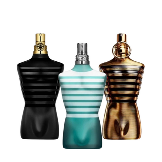 3 Parfums Jean Paul Gaultier LE MALE, Jean Paul Gaultier LE MALE PARFUM et Jean Paul Gaultier LE MALE ELIXIR (Eau de Parfum) 100ml